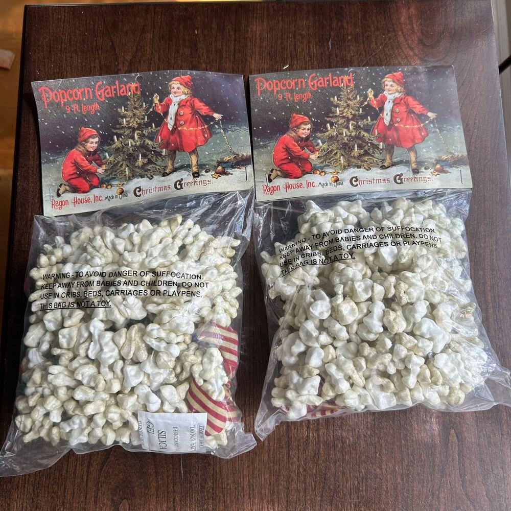 2 new Rogan House Faux Popcorn Garland Strand